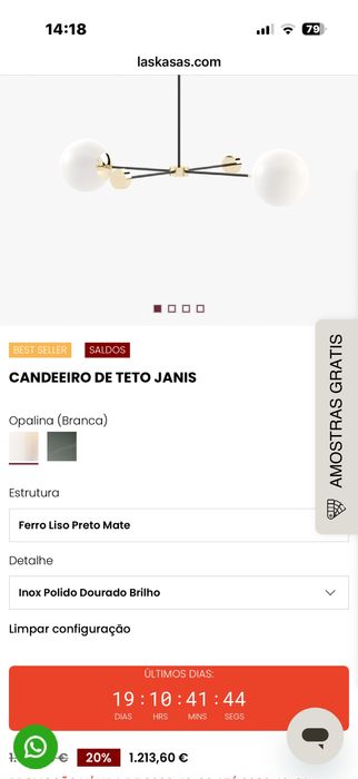 Candeeiro mesa de jantar