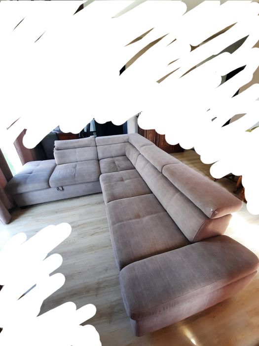 Sofa rozkładana, 5 osobowa, szara