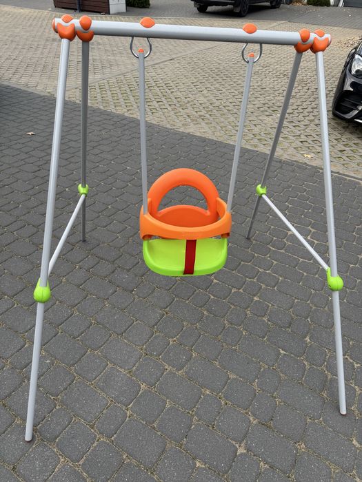 Huśtawka bujaczka dziecięca z konstrukcją Smoby idealna - jak nowa