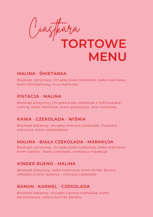 Torty | Ciasta | Słodki stół | Wesele | Komunia | Urodziny | Świeta