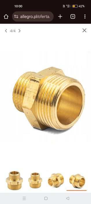 Nypel mosiężny redukcyjny 1*3/4