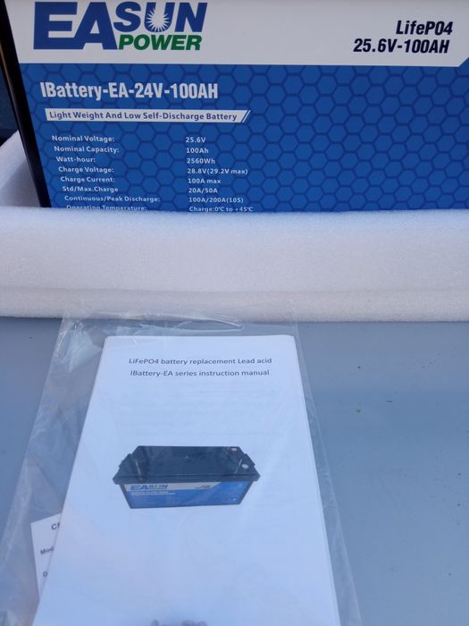 Акумуляторна батарея Easun 24v 100ah