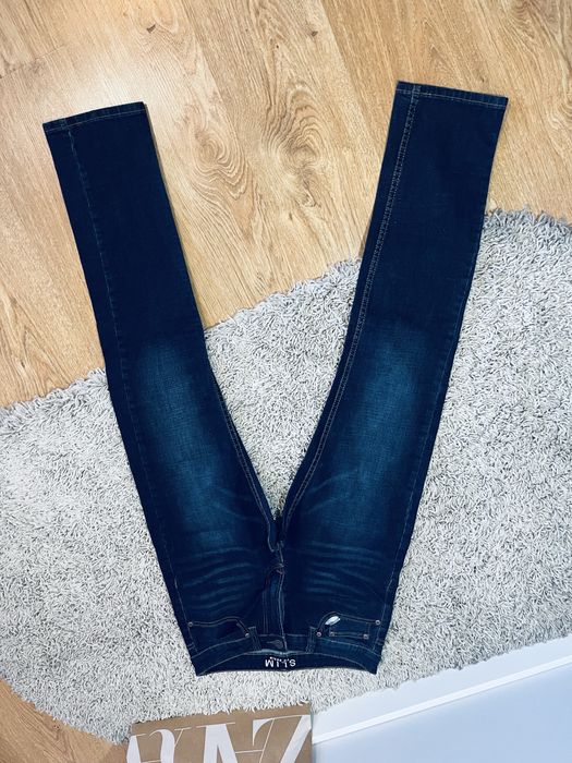 Granatowe spodnie meskie jeansy rurki rozm s/M