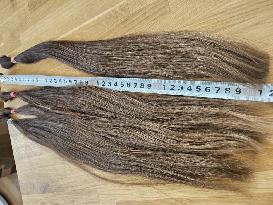 Włosy naturalne dziewicze polskie 40cm 65g jasny brąz