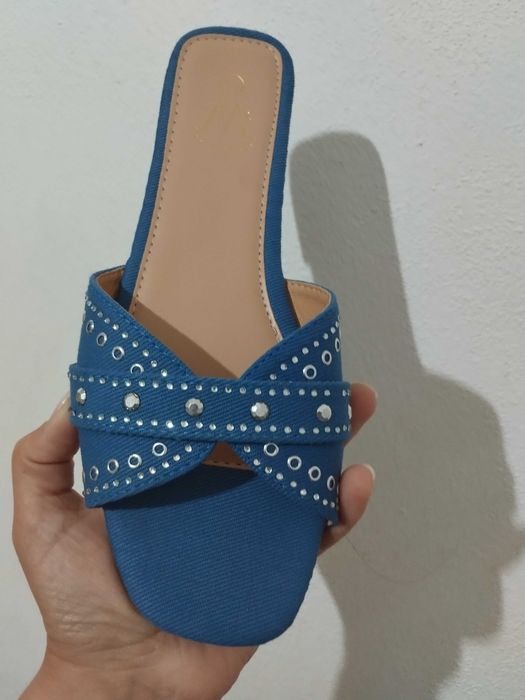 Chinelos ganga azul novos