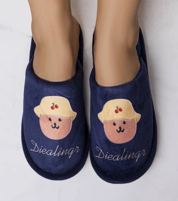 Granatowe miękkie kapcie Diealings