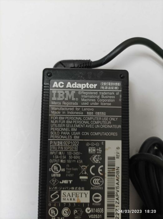 Carregador Original Lenovo IBM - 92P1022 - 72W