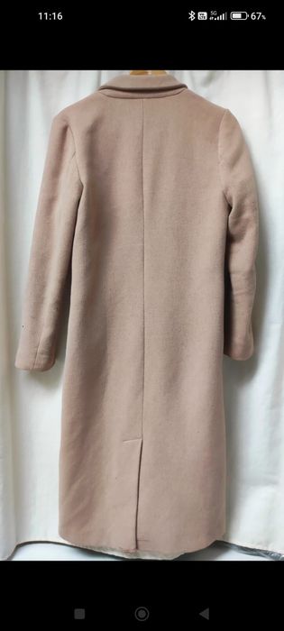 Karmelowy kamelowy beżowy długi płaszcz Reserved rozmiar 36