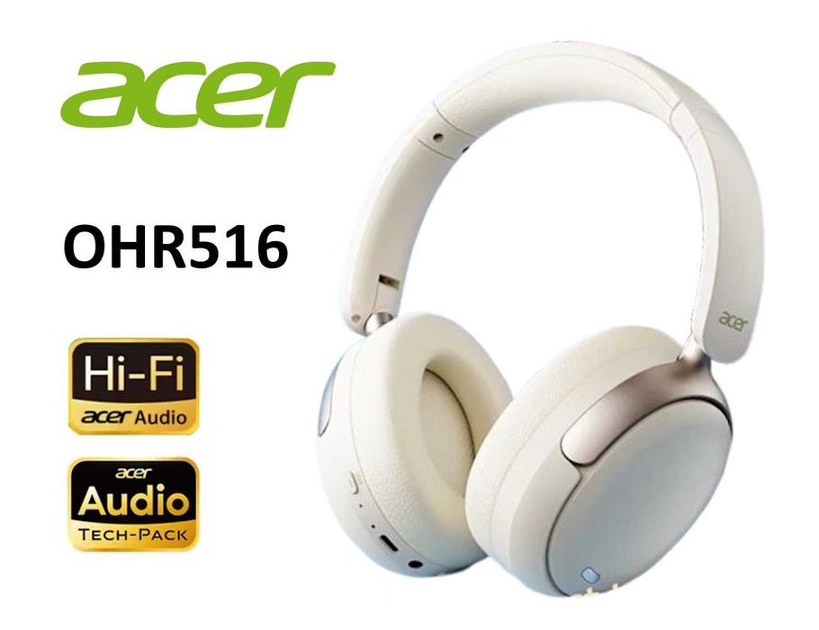 Навушники Acer OHR516 Hi-Res LDAC ANC BT5.4 100 годин White
