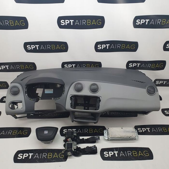 SEAT IBIZA 6J IV AX2 DESKA ROZDZIELCZA KONSOLA KOKPIT PULPIT PODUSZKI AIRBAG AIR BAG PASY KIT SET