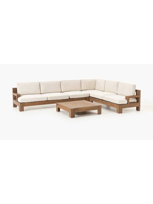 Kpl. mebli ogrodowych z drewna akacjowego Joshua 4 el. narożnik+stolik