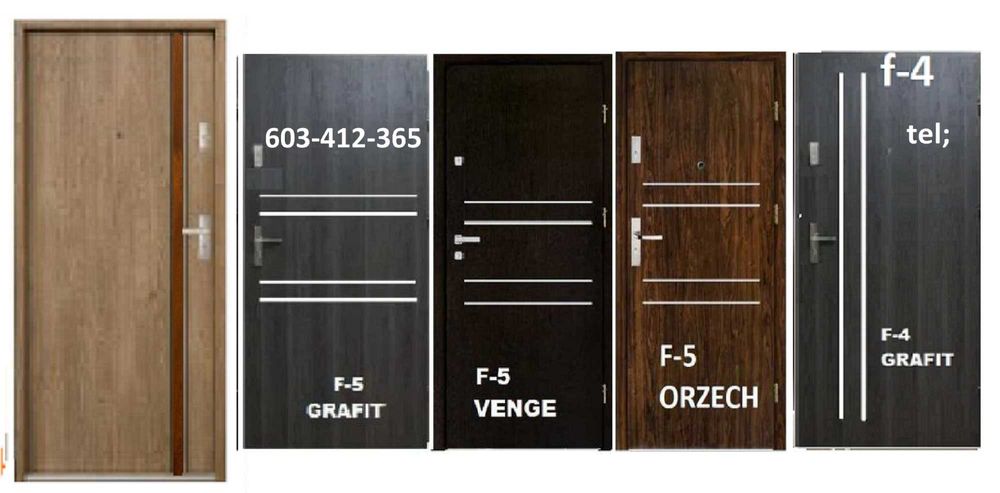 Drzwi zewnętrzne wejściowe do mieszkania w bloku z montażem