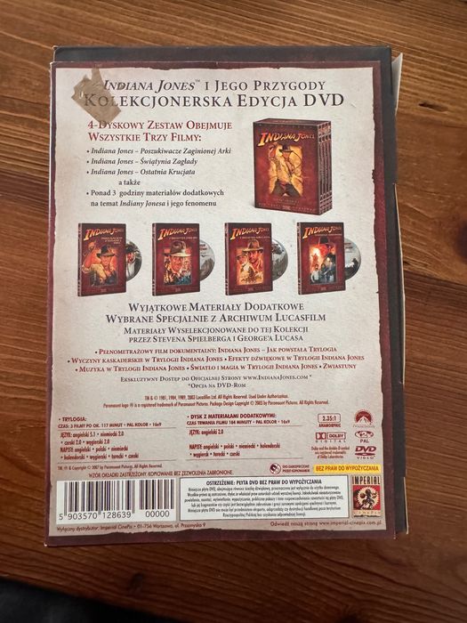 Indiana Jones Trylogia DVD