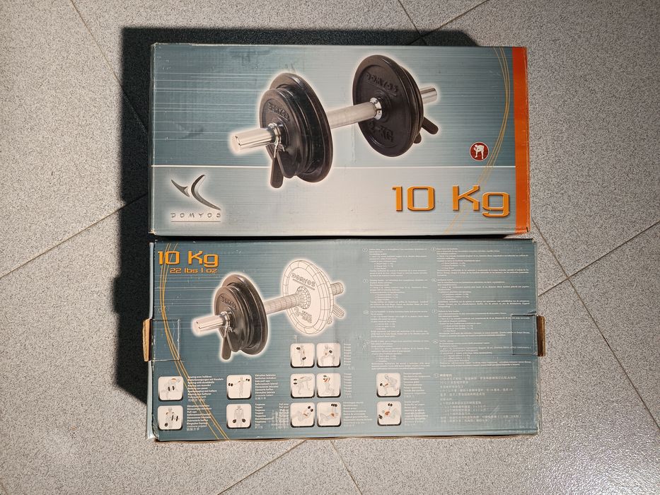 2 Conjuntos de Halteres DOMYOS 10 kg – Ajustáveis