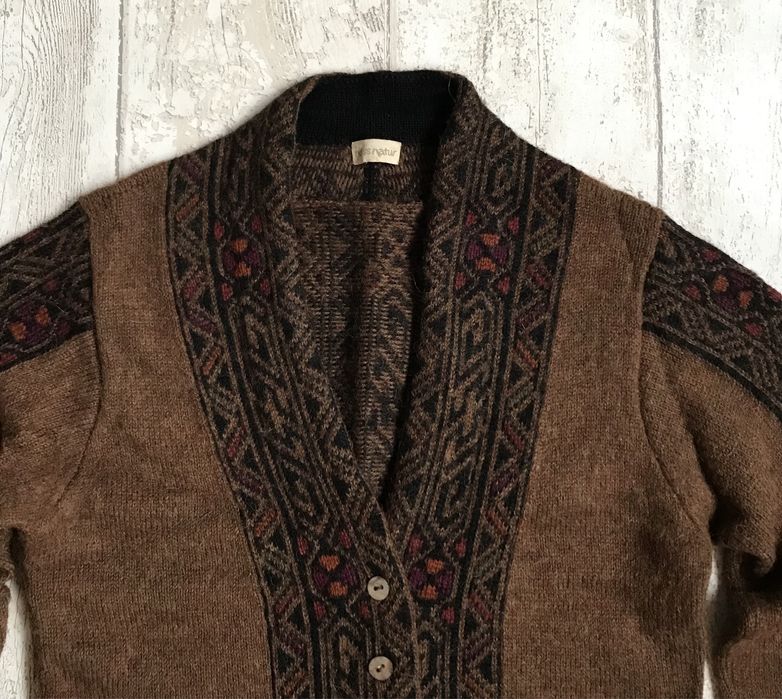 Sweter Cardigan Hess Natur 100% Alpaka 38/40 Vintage 90’ Idealny !