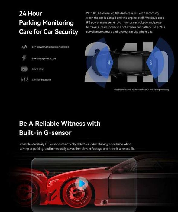 Відеореєстратор DDPAI Dash Cam mola N3 pro + задня кам, GPS версія