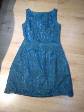 Sukienka r.36 Beata Rębowska zielona szmaragdowa koronka polecam