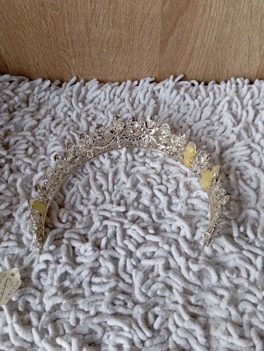 Diadem ślubny srebrny