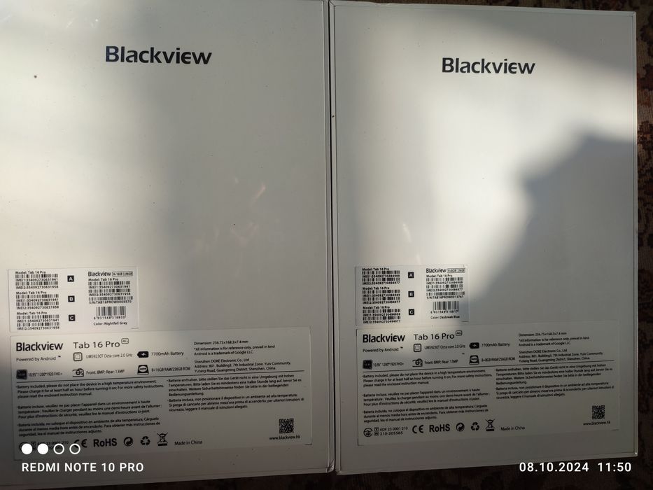 Планшет Blackview Tab 16 Pro 11'' FHD 8/256GB LTE Grey