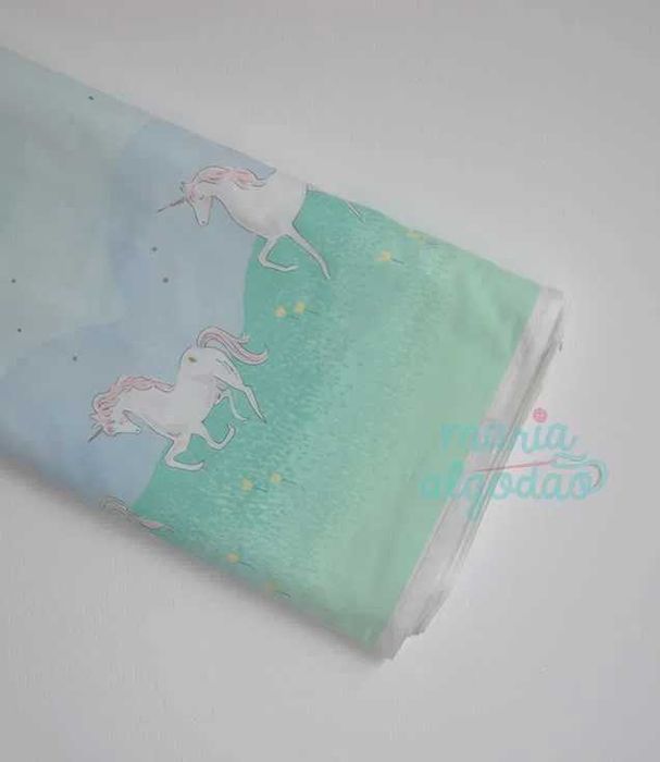 Oportunidade: Tecido 100% algodão a 6€/m - Unicorn Parade Mint