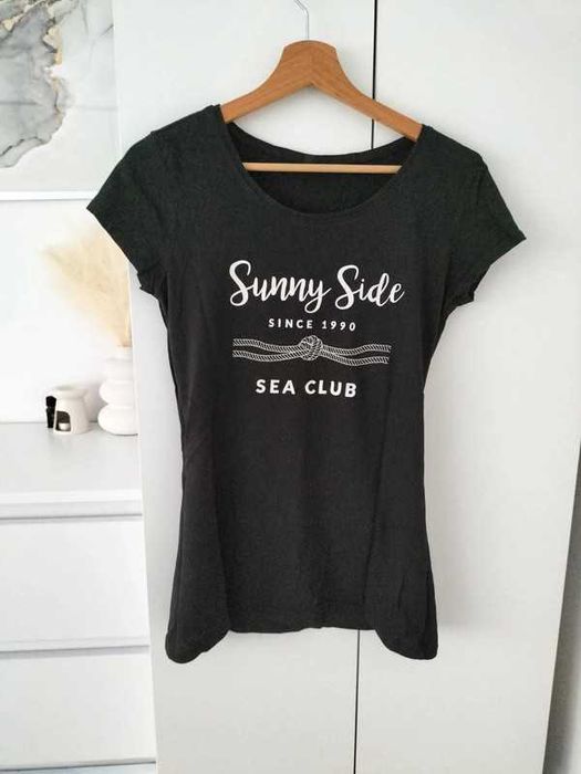 T-shirt koszulka czarna L damska 40 sinsay sunny side