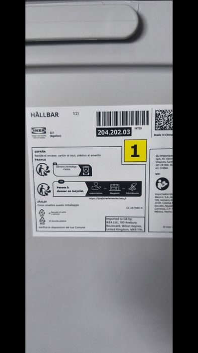Caixote com tampa ikea 22 litros HÅLLBAR
Caixote c/tampa