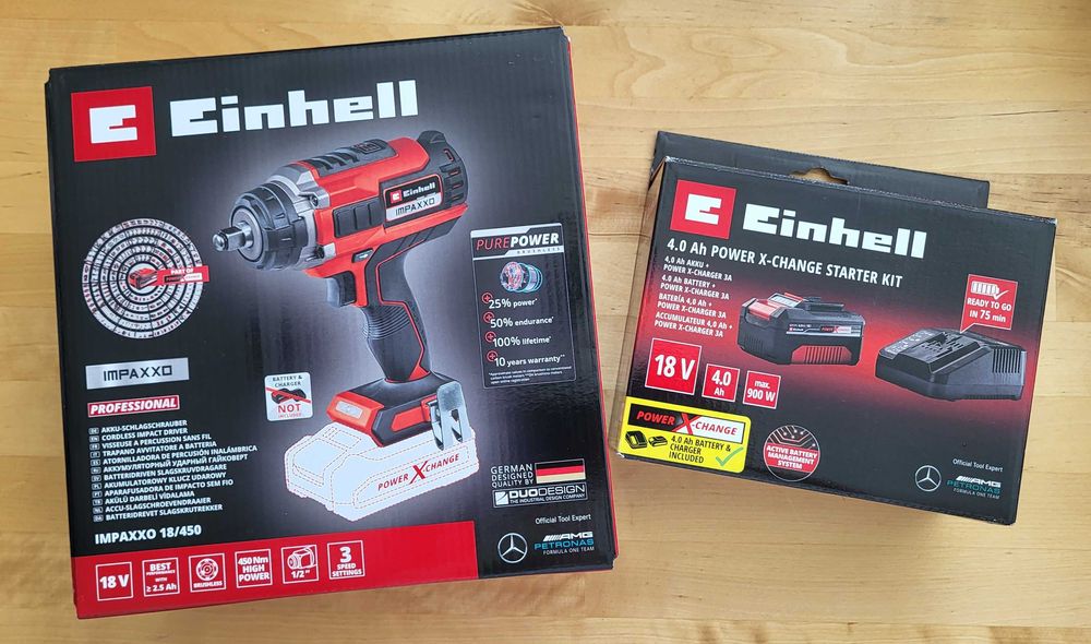 Einhell IMPAXXO 18/450 —  ударний гайковерт + АКУМУЛЯТОР + ЗАРЯДНИЙ