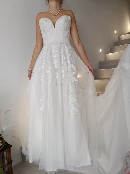 Sukienka ślubna z welonem damska L