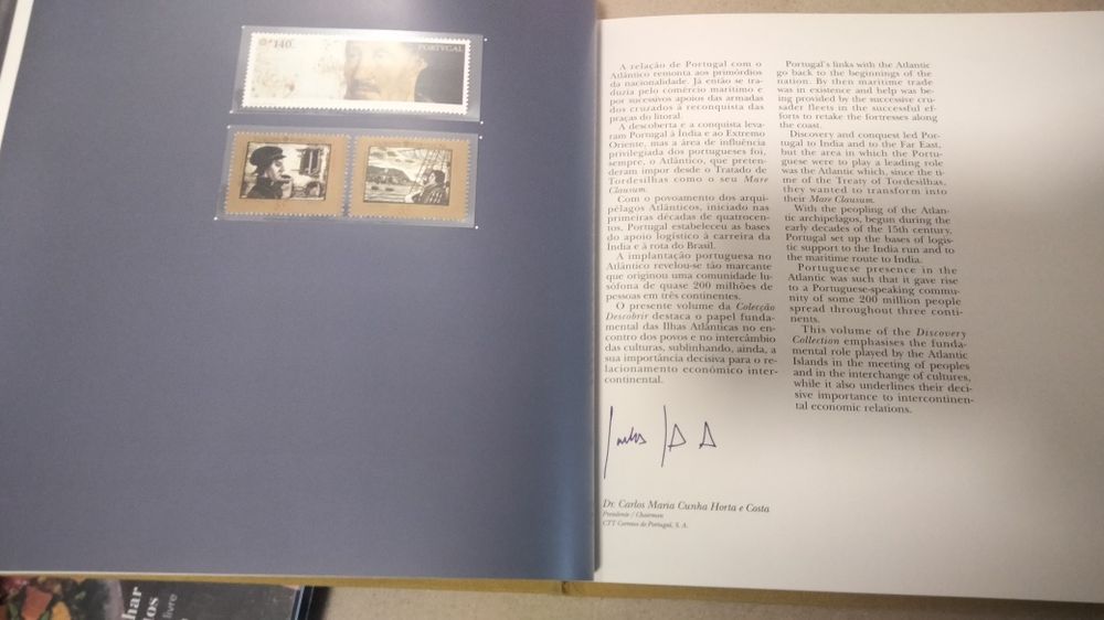 Livro de filatelia "As ilhas atlânticas "