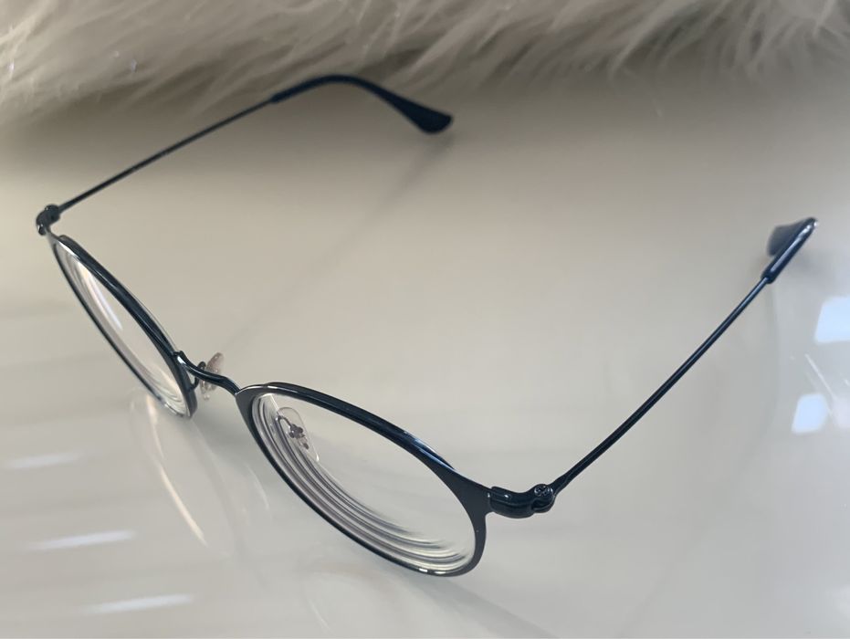 Ray Ban granatowe oprawki korekcyjne, okulary i etui