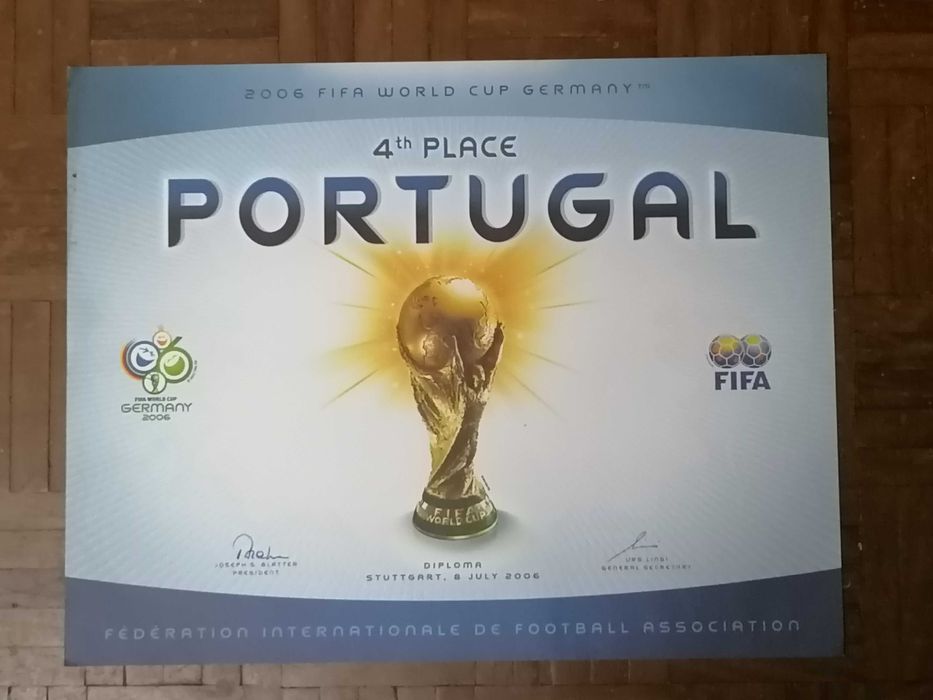 Único! Diploma Oficial da F.I.F.A. 4ºLugar PORTUGAL Mundial 2006 48x38