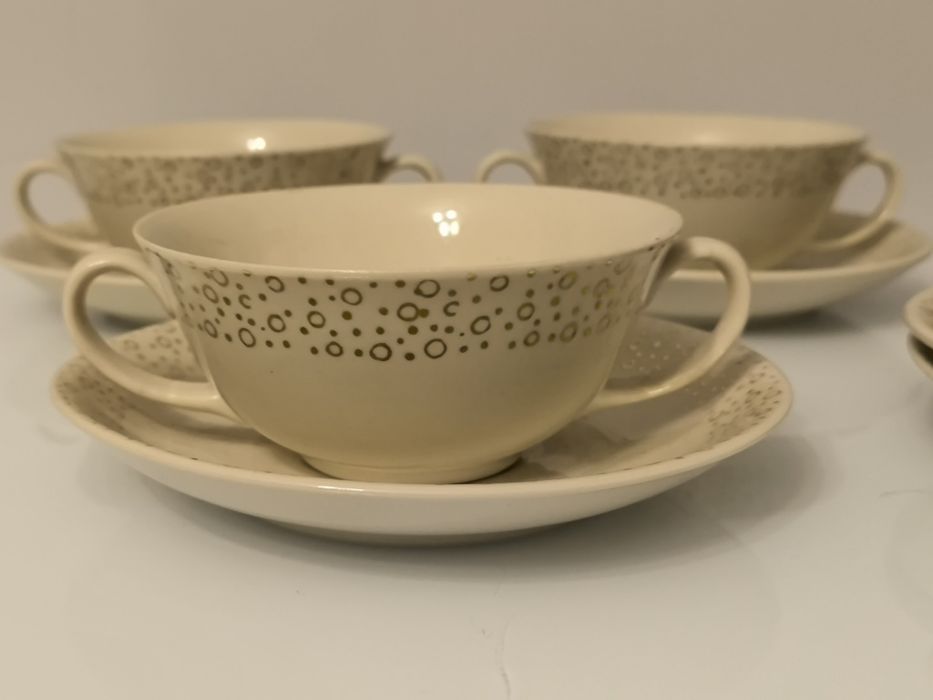 Bulionówki że spodkiem Chodzież Fajans PRL New Look