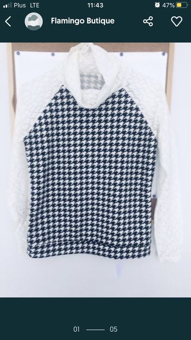 Golfik pepitka półgolf koronka