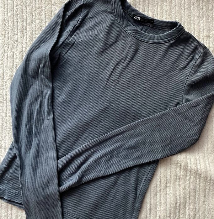 лонгслів zara сірий
