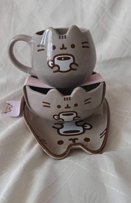 Pusheen kubek+talerzyk+miska