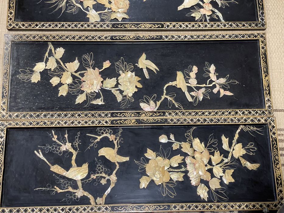 Placas orientais em madreperola