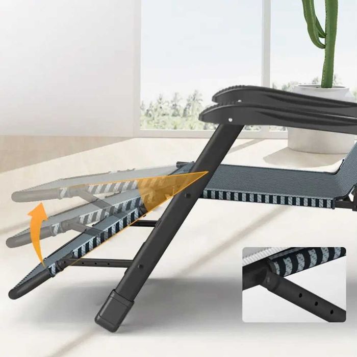 Розкладне крісло шезлонг садовий із подушкою WCG FCB-S01PP