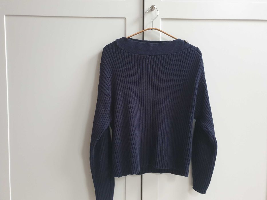 Granatowy sweter Carin Wester oversize iS 36 38 bawełniany
