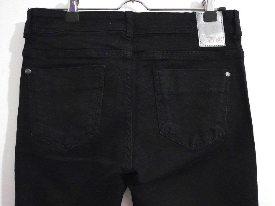 Calças de ganga pretas skinny com pérolas Zara T: 38