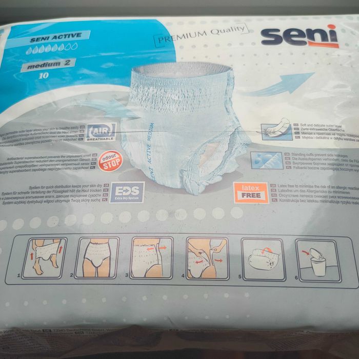 Pieluchomajtki SENI ACTIVE medium 2 (80-110 cm) - 4 szt.