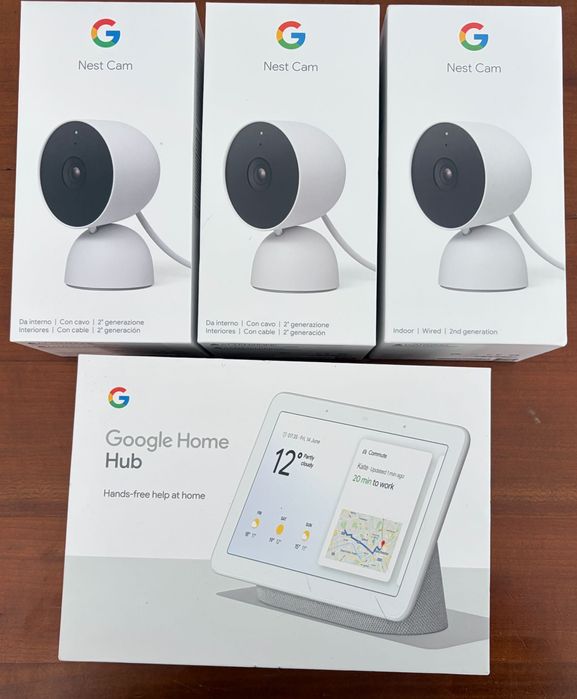 KIT Google Home Hub + 3 Nest Camaras de Interior