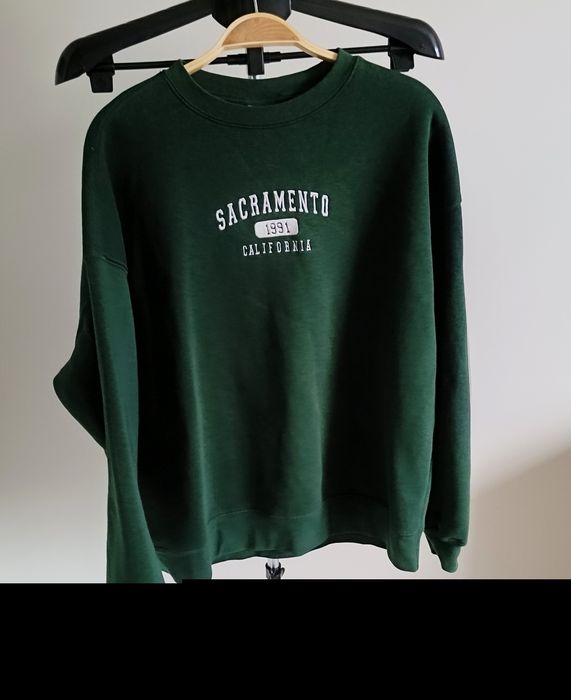 Pull & Bear ciemnozielona bluza vintage 90's