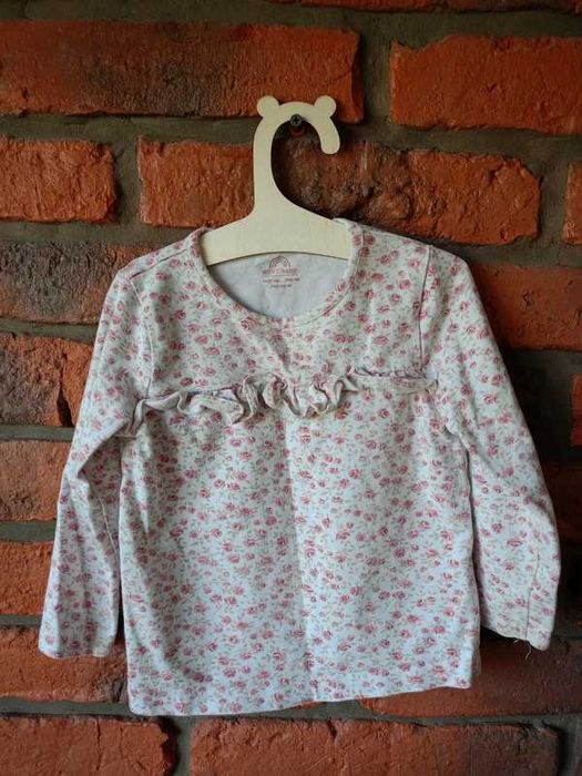 Kwiecista bluzeczka dziewczęca boho z falbanką