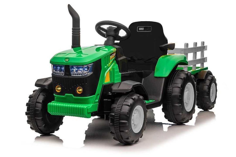 JOHN DEERE Traktor na akumulator z przyczepką LED | DUŻY | Pilot | HIT