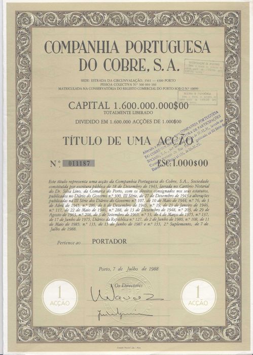 Ações da bolsa  de valores dos anos 80
