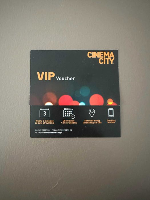 Voucher VIP na film w Cinema City