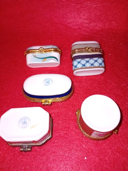 5 caixinhas porcelana
