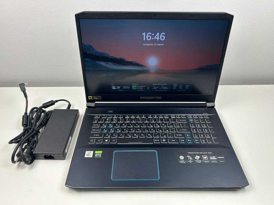 Ігровий ноутбук Acer Predator Helios 300 PH317-54 144Гц i7-10750H 16GB DDR4 RTX 2060 6GB512GB NVMe SSD