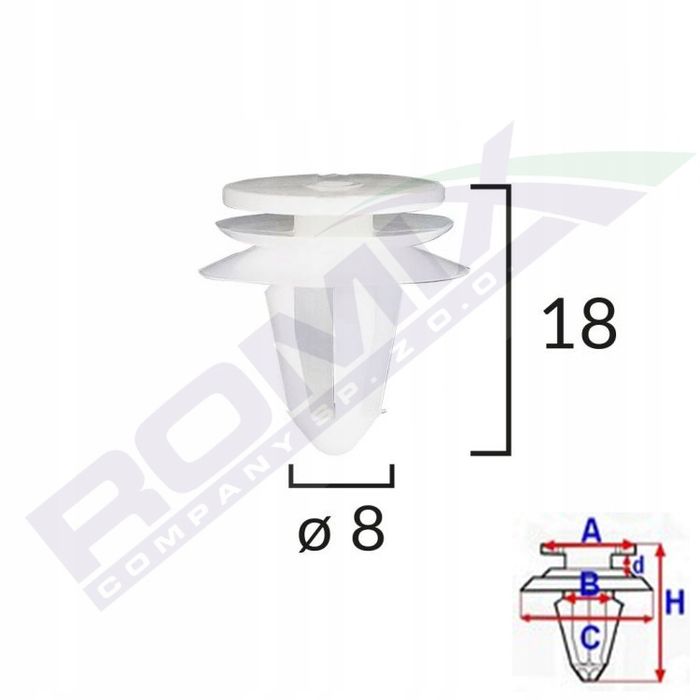 spinka tapicerki romix c10156 vw lupo seat arosa 10szt