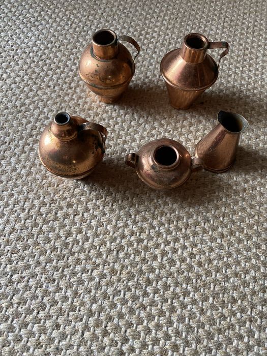5 Miniaturas antigas em cobre,valor unitário